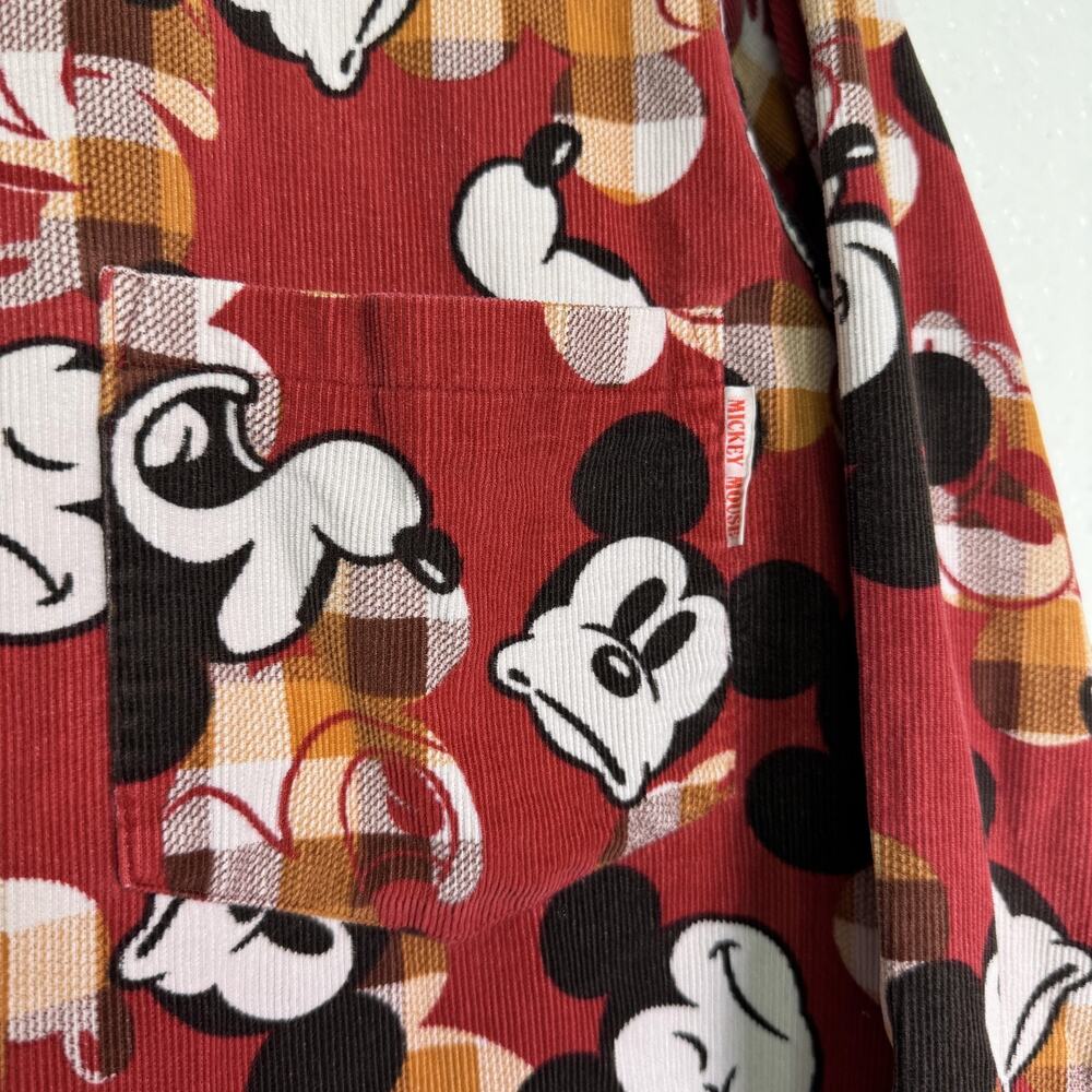 Vintage Mickey Mouse Shirt Womens Corduroy Button Up Top Disney Poppins Grace Co - Picture 5 of 12